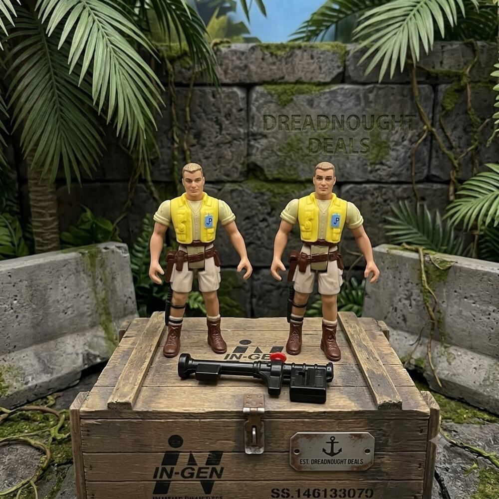 Game Warden Robert Muldoon Jurassic Park 1993 Kenner 2 Action Figures Gun